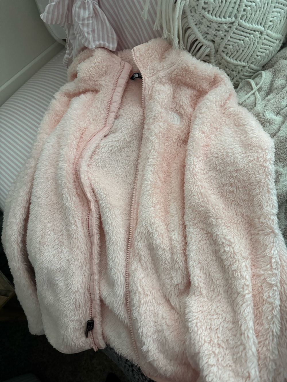 The North Face Plush Teddy Jacket in Light Pink